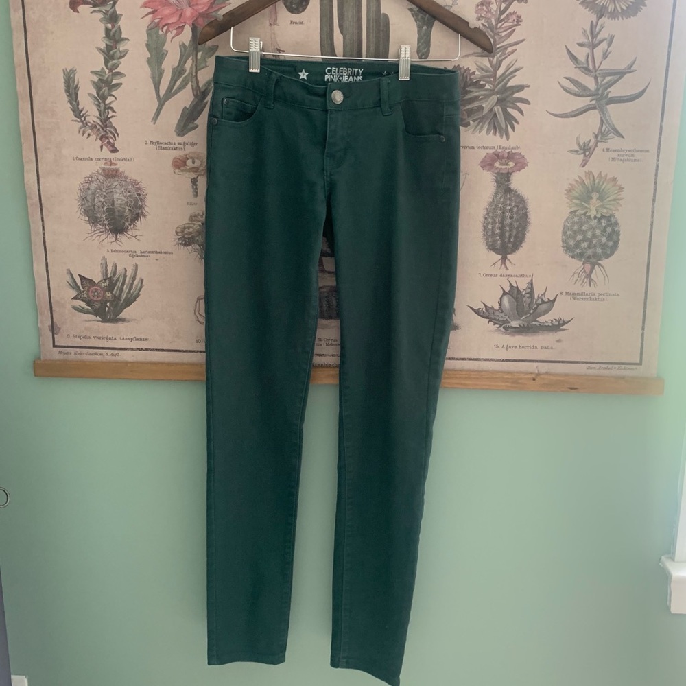 Moss Green Low Rise Skinny Jeans